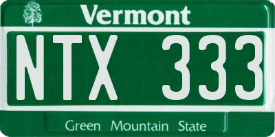 VT license plate NTX333