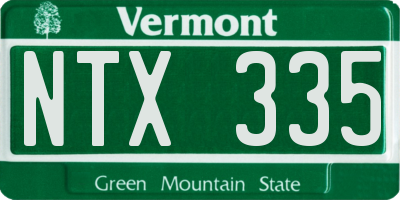 VT license plate NTX335