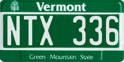 VT license plate NTX336