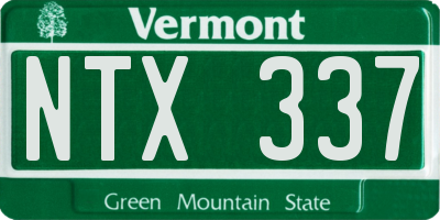 VT license plate NTX337