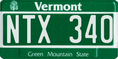 VT license plate NTX340