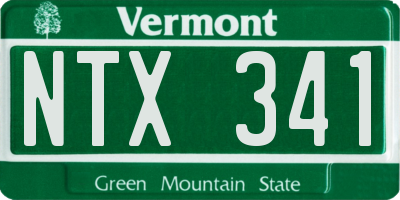 VT license plate NTX341