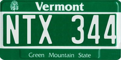 VT license plate NTX344