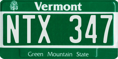 VT license plate NTX347