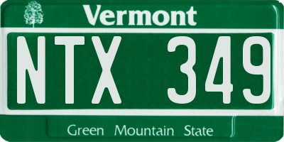 VT license plate NTX349