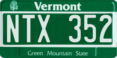 VT license plate NTX352