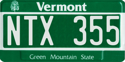 VT license plate NTX355