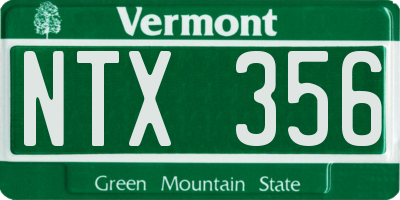 VT license plate NTX356