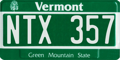 VT license plate NTX357