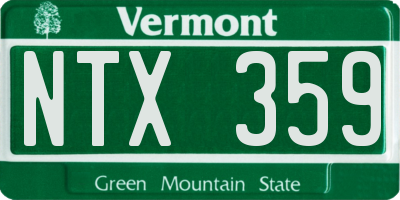 VT license plate NTX359