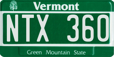 VT license plate NTX360
