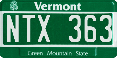 VT license plate NTX363