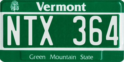 VT license plate NTX364