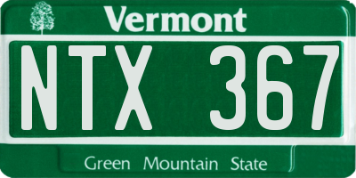 VT license plate NTX367