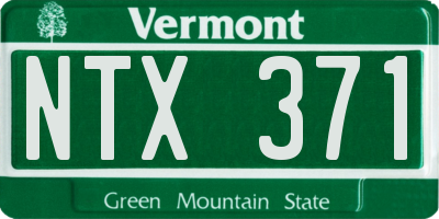 VT license plate NTX371