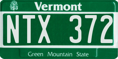 VT license plate NTX372