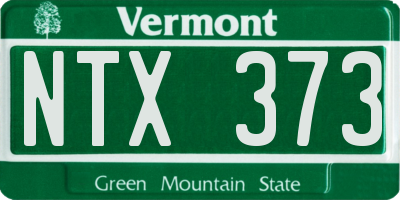VT license plate NTX373