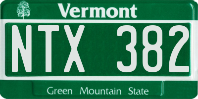 VT license plate NTX382