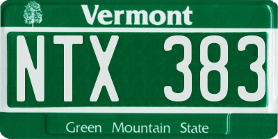 VT license plate NTX383