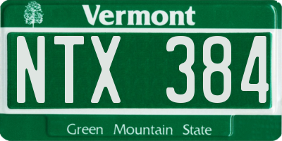 VT license plate NTX384