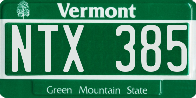 VT license plate NTX385