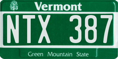 VT license plate NTX387