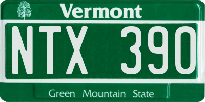 VT license plate NTX390