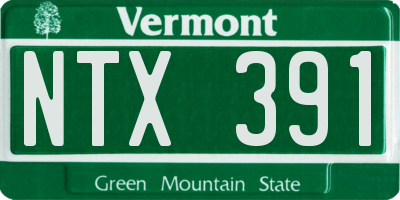 VT license plate NTX391
