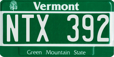 VT license plate NTX392