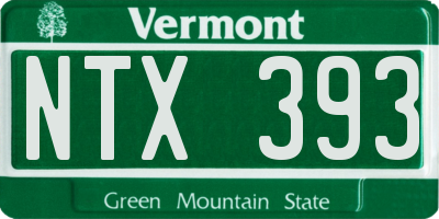 VT license plate NTX393