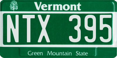 VT license plate NTX395