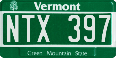 VT license plate NTX397