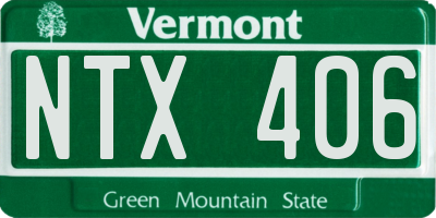 VT license plate NTX406