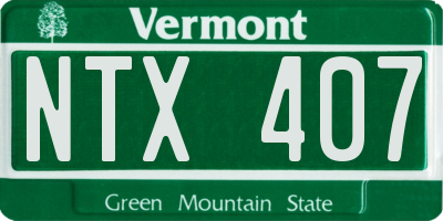 VT license plate NTX407