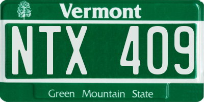 VT license plate NTX409