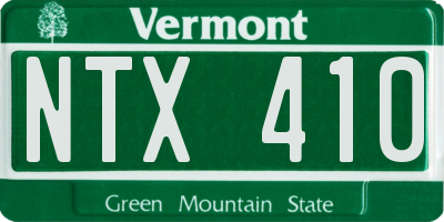 VT license plate NTX410