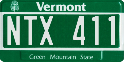 VT license plate NTX411