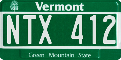 VT license plate NTX412