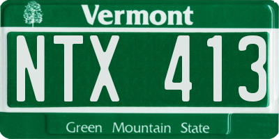 VT license plate NTX413