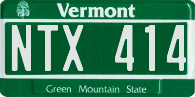 VT license plate NTX414