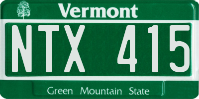 VT license plate NTX415