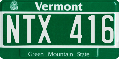 VT license plate NTX416