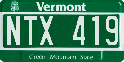 VT license plate NTX419