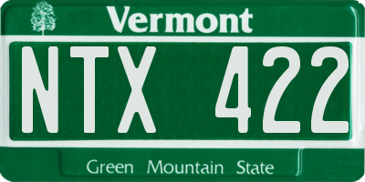 VT license plate NTX422