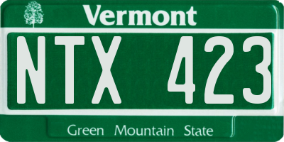 VT license plate NTX423