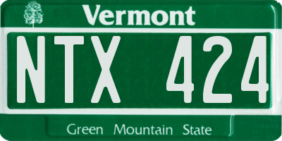 VT license plate NTX424