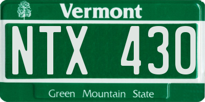 VT license plate NTX430