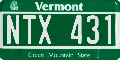 VT license plate NTX431