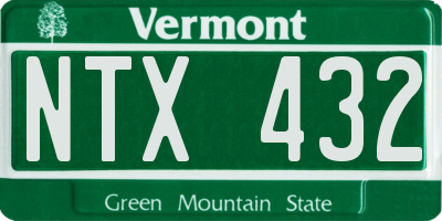 VT license plate NTX432