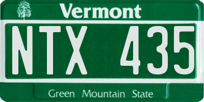 VT license plate NTX435